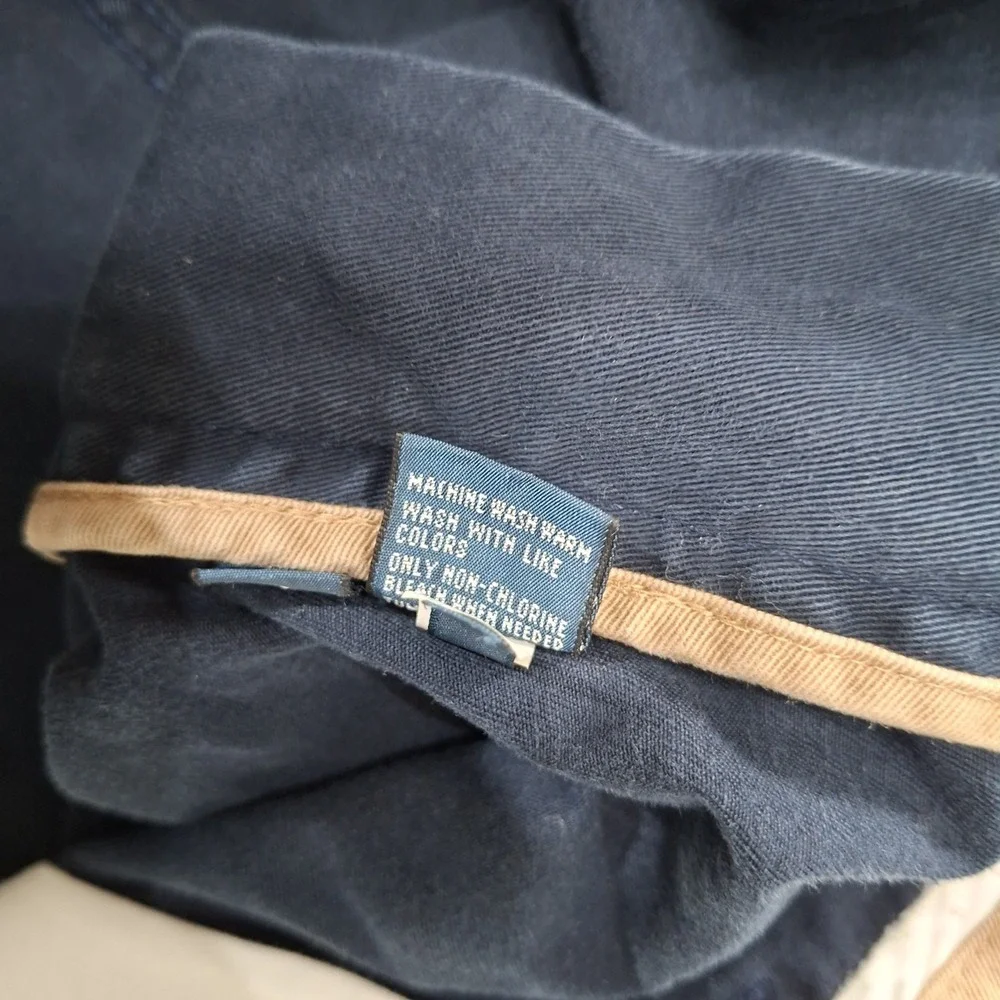 Vtg. Polo Ralph Lauren 90's Cargo Shorts sz 36 Heavy Cotton Navy classic‎ chinos
